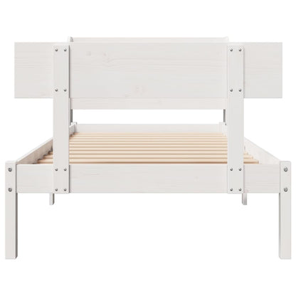 vidaXL Bed Frame without Mattress White 90x190 cm Single Solid Wood Pine