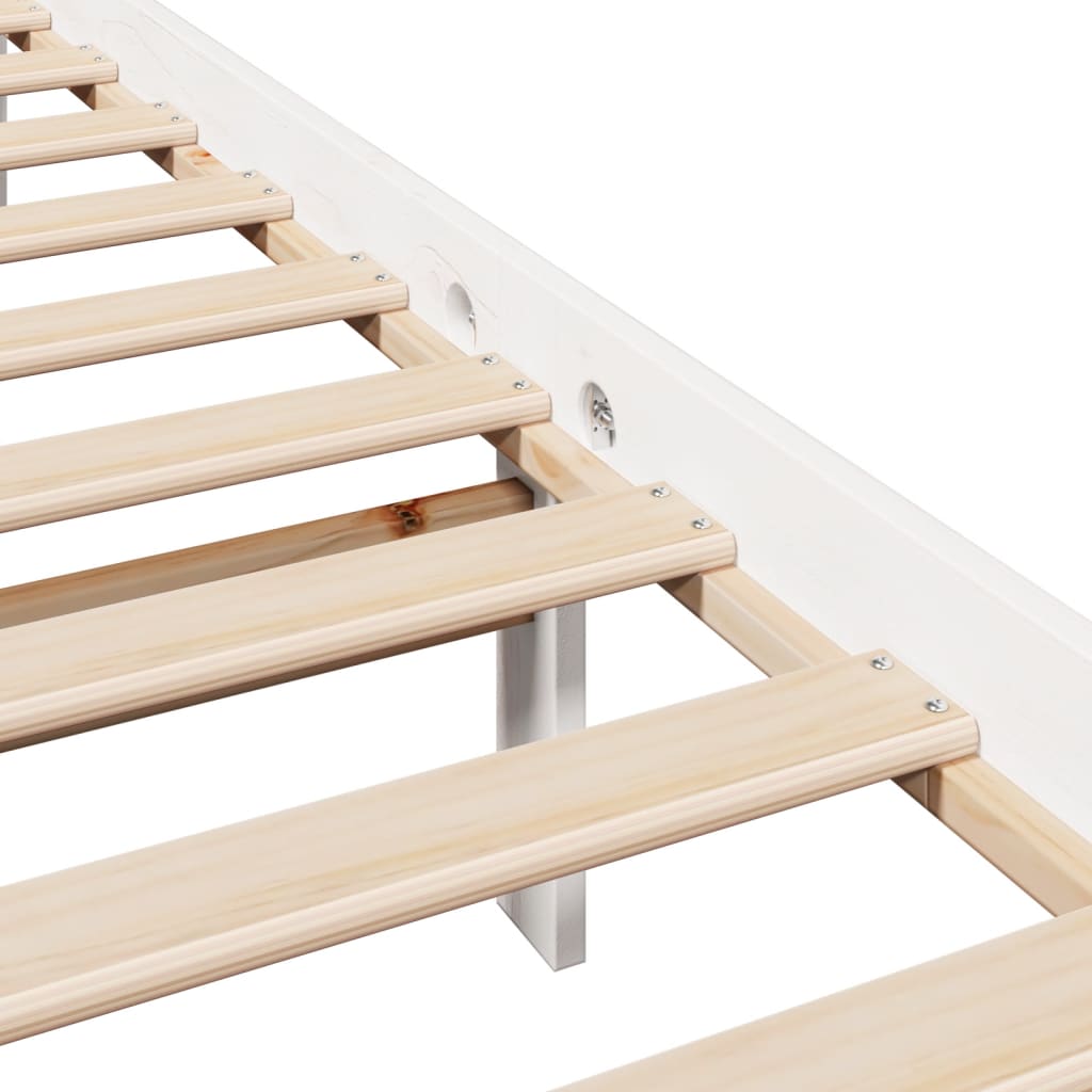 vidaXL Bed Frame without Mattress White 90x190 cm Single Solid Wood Pine