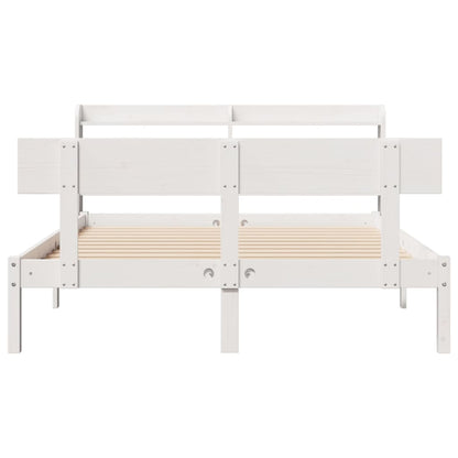 vidaXL Bed Frame without Mattress White 135x190 cm Double Solid Wood Pine