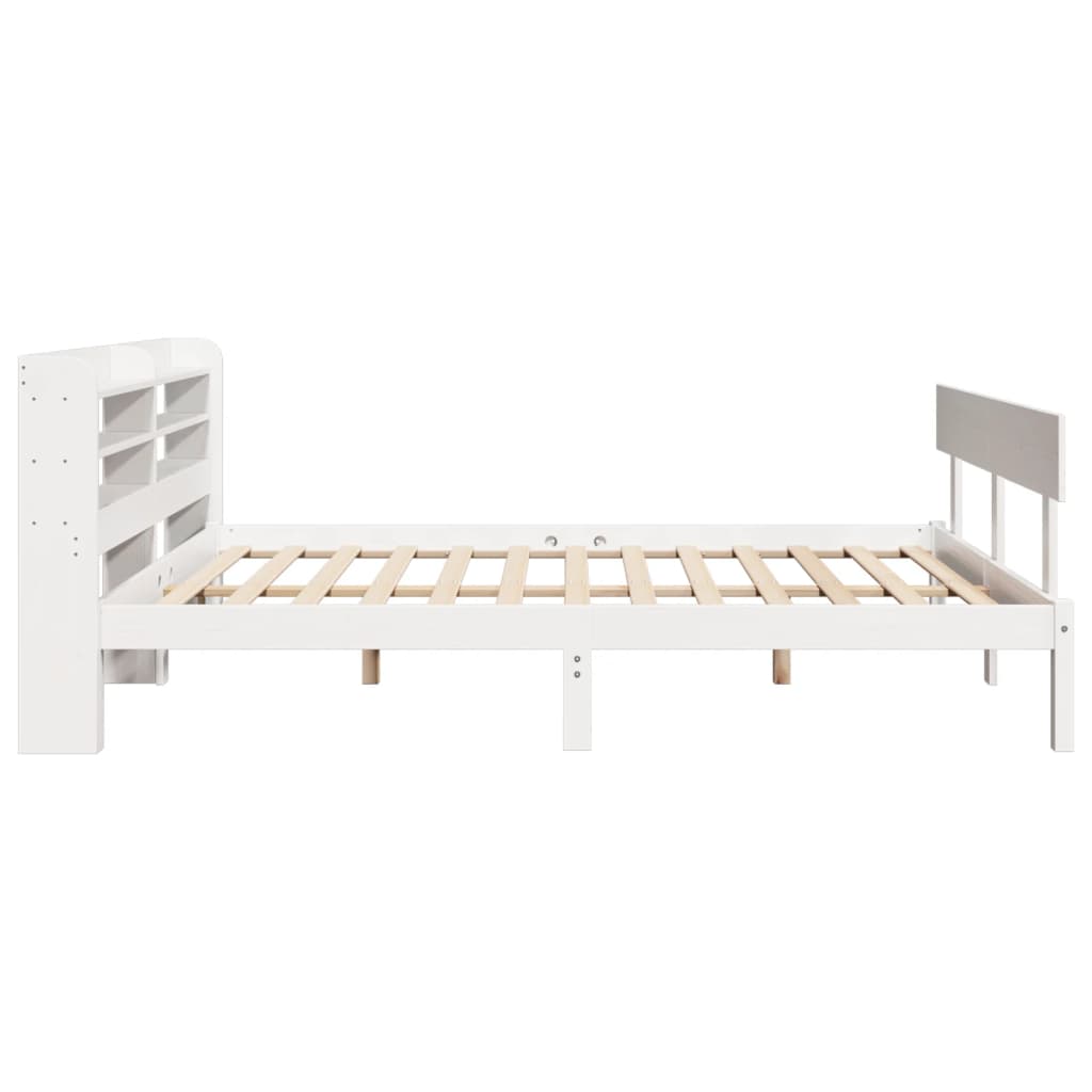 vidaXL Bed Frame without Mattress White 135x190 cm Double Solid Wood Pine