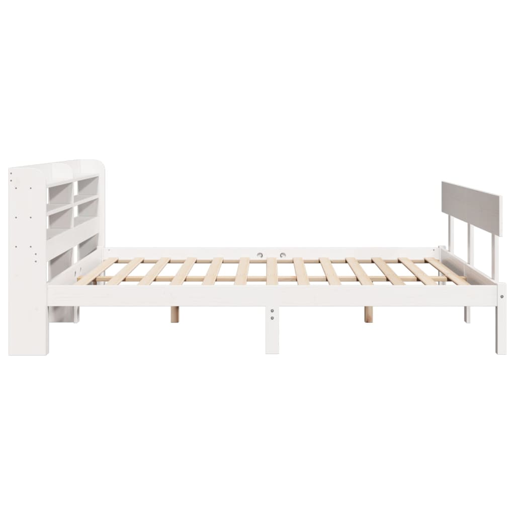 vidaXL Bed Frame without Mattress White 140x190 cm Solid Wood Pine