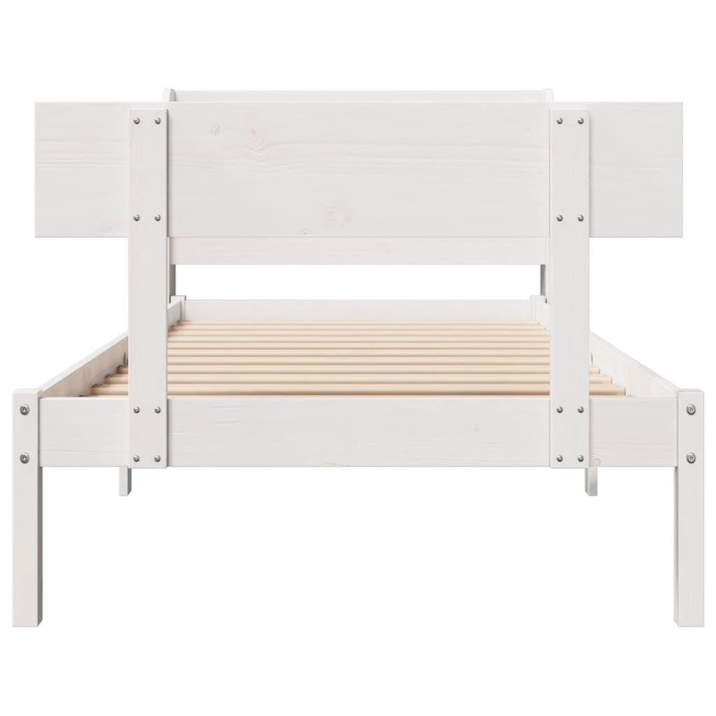 vidaXL Bed Frame without Mattress White 90x200 cm Solid Wood Pine
