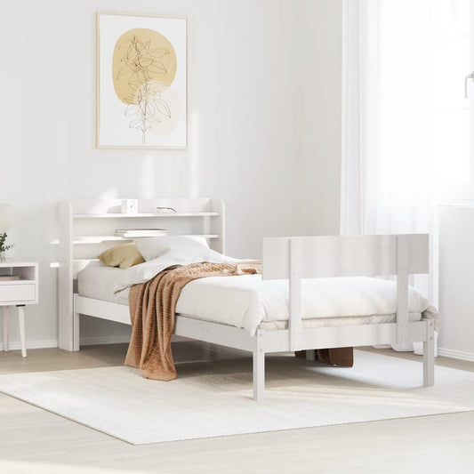 vidaXL Bed Frame without Mattress White 90x200 cm Solid Wood Pine