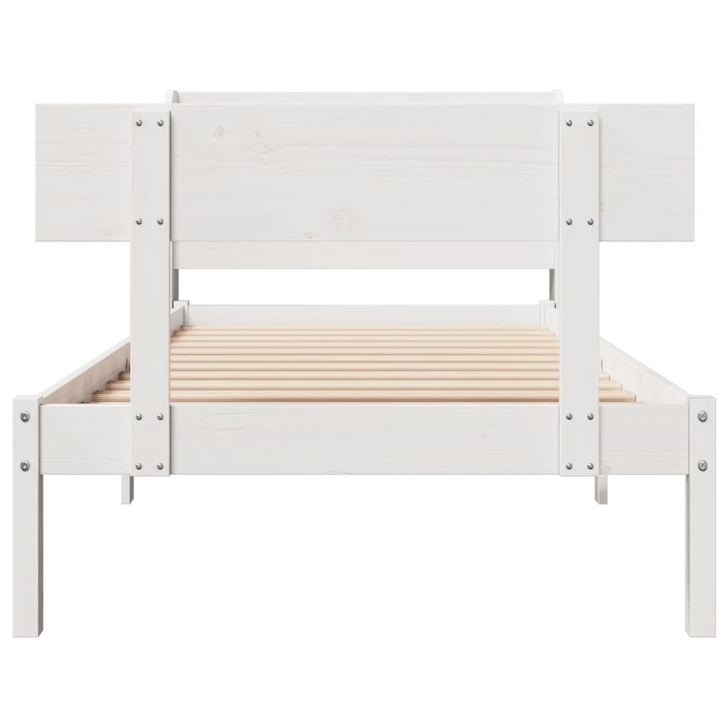 vidaXL Bed Frame without Mattress White 100x200 cm Solid Wood Pine