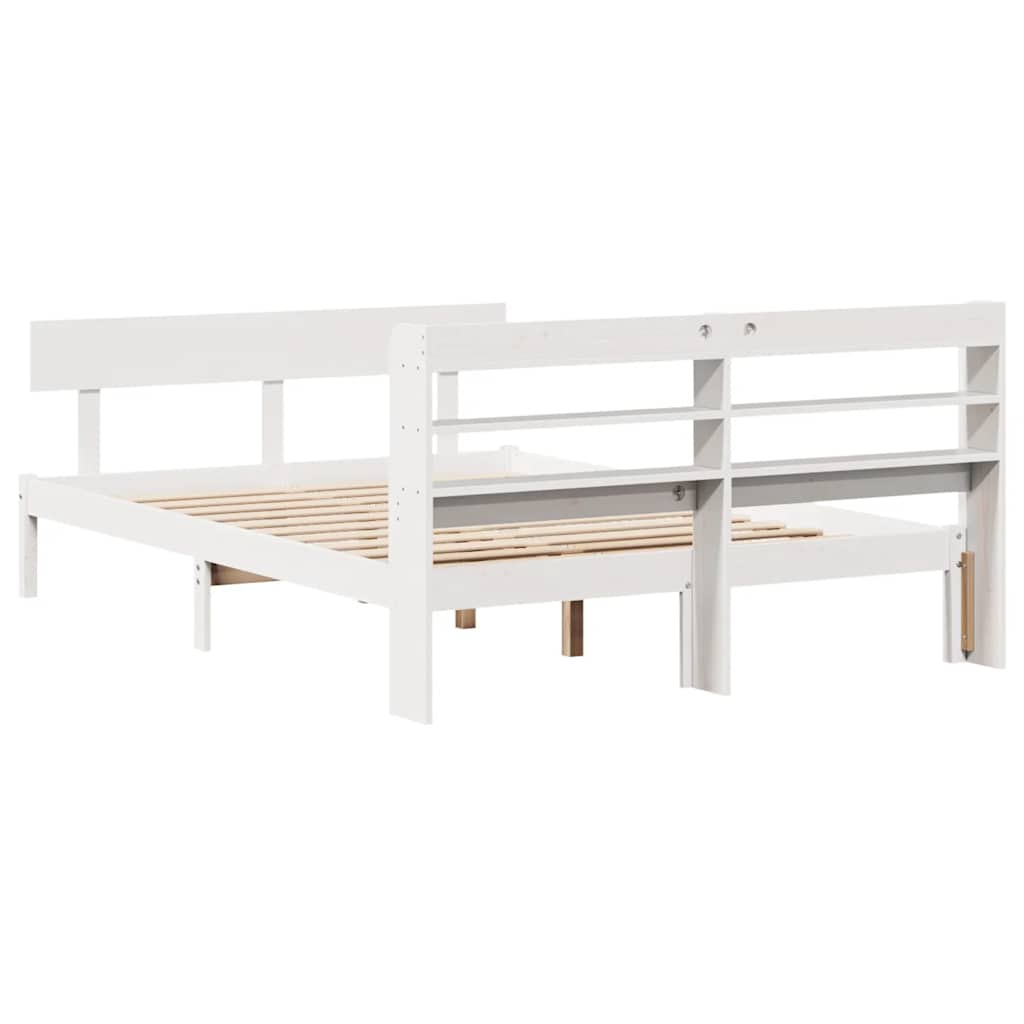vidaXL Bed Frame without Mattress White 120x200 cm Solid Wood Pine