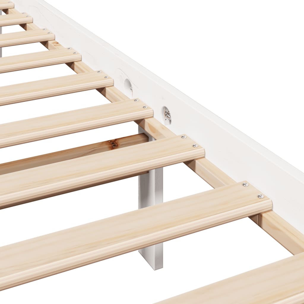vidaXL Bed Frame without Mattress White 120x200 cm Solid Wood Pine
