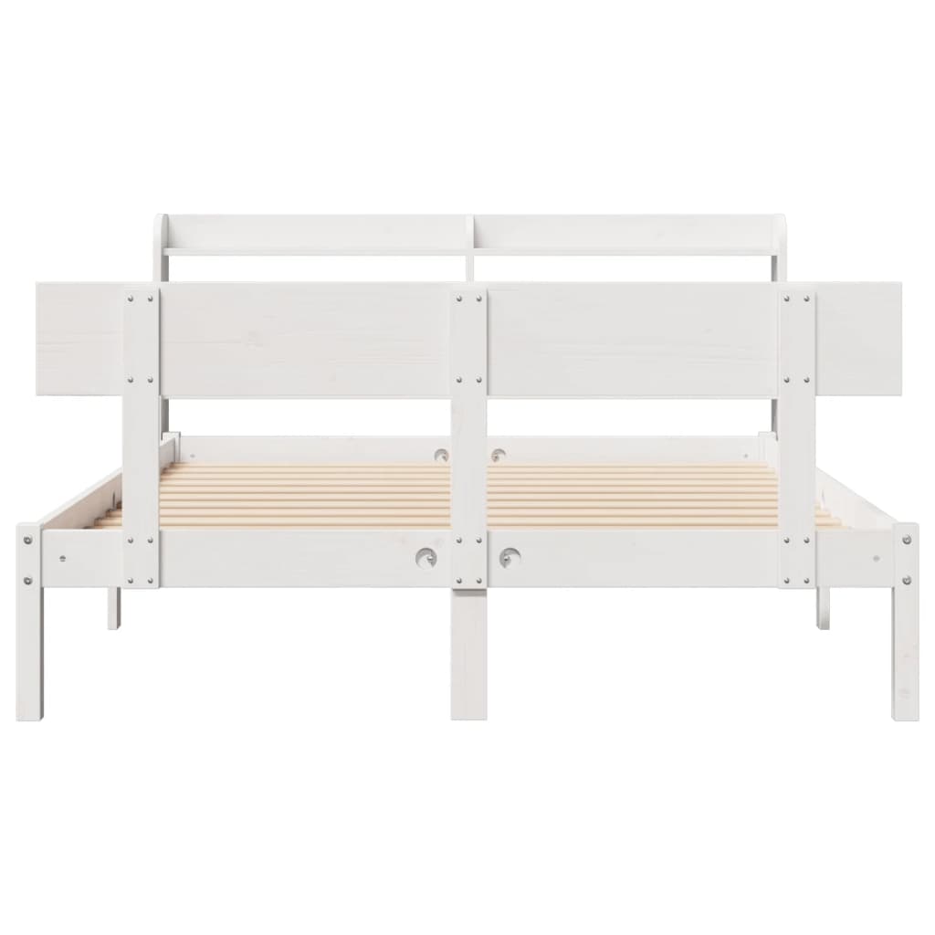vidaXL Bed Frame without Mattress White 140x200 cm Solid Wood Pine