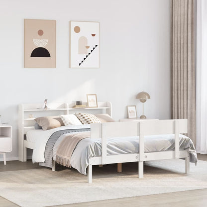 vidaXL Bed Frame without Mattress White 140x200 cm Solid Wood Pine