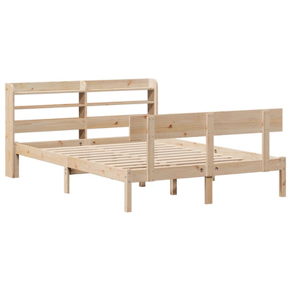 vidaXL Bed Frame without Mattress 150x200 cm King Size Solid Wood Pine