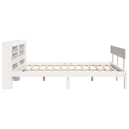vidaXL Bed Frame without Mattress White 150x200 cm King Size Solid Wood Pine