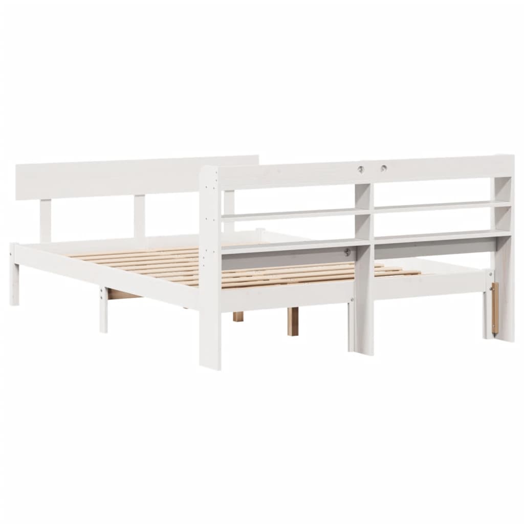 vidaXL Bed Frame without Mattress White 160x200 cm Solid Wood Pine