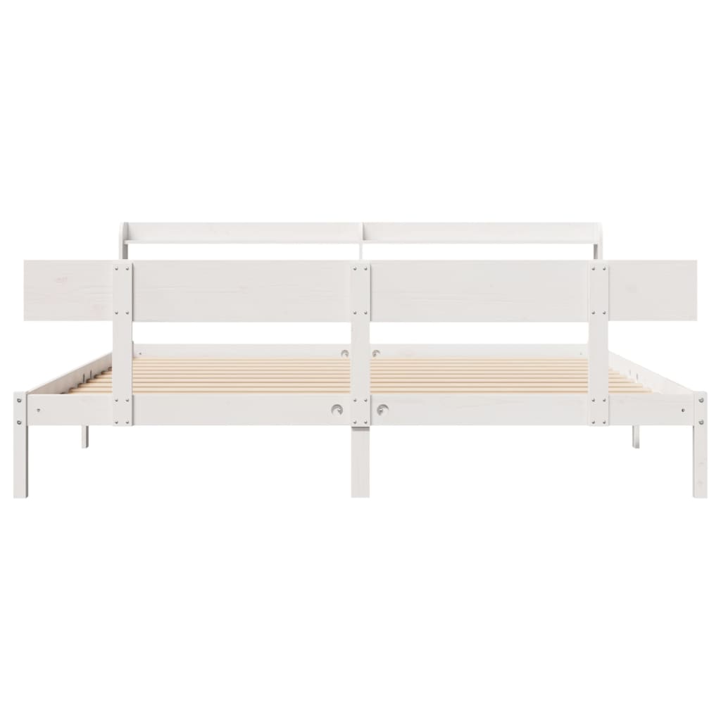 vidaXL Bed Frame without Mattress White 180x200 cm Super King Solid Wood Pine