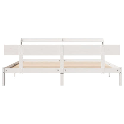 vidaXL Bed Frame without Mattress White 180x200 cm Super King Solid Wood Pine