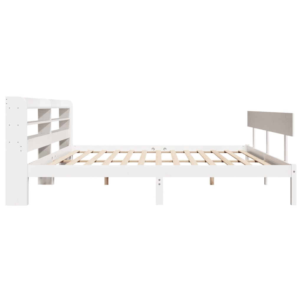 vidaXL Bed Frame without Mattress White 180x200 cm Super King Solid Wood Pine