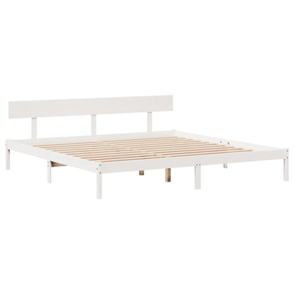 vidaXL Bed Frame without Mattress White 180x200 cm Super King Solid Wood Pine