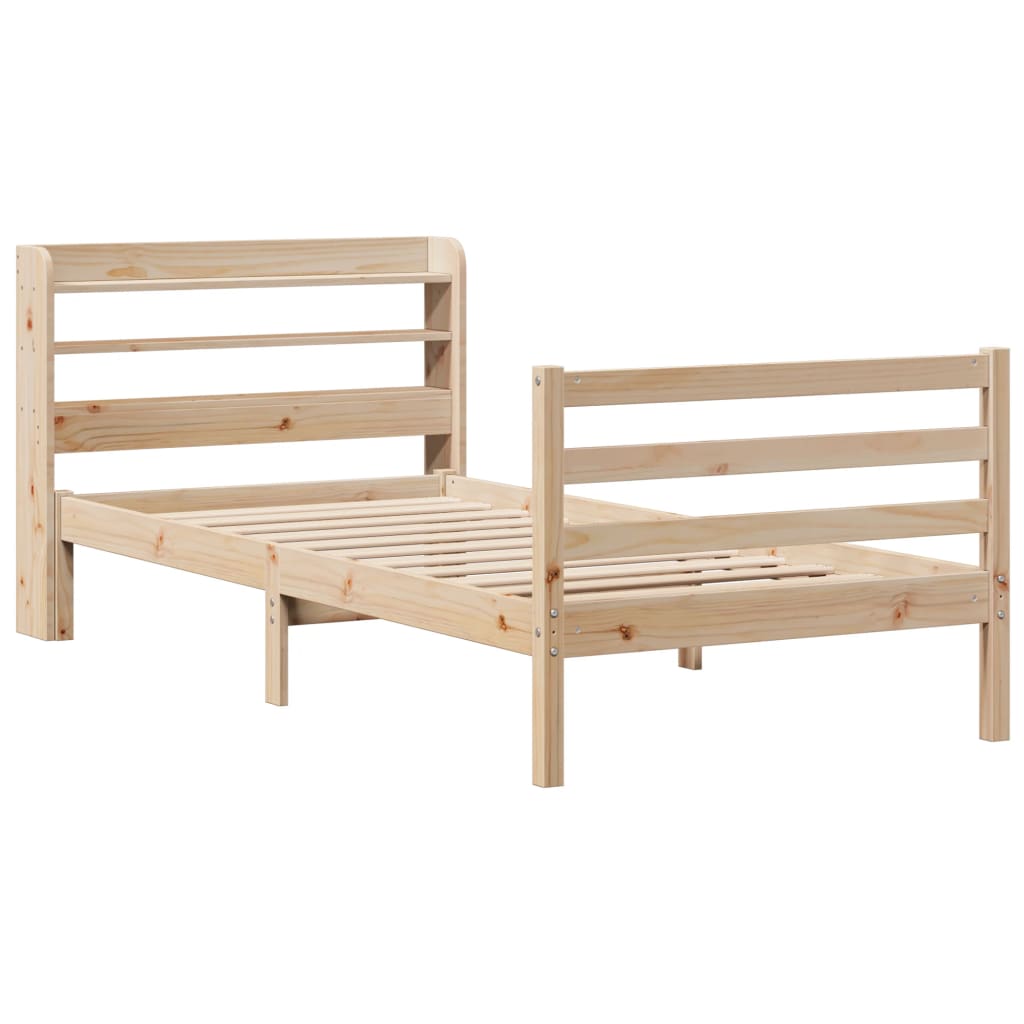 vidaXL Bed Frame with Headboard without Mattress 100x200 cm