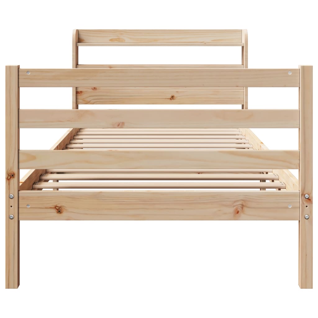 vidaXL Bed Frame with Headboard without Mattress 100x200 cm