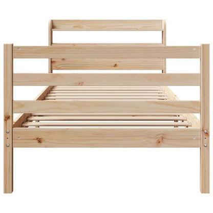 vidaXL Bed Frame with Headboard without Mattress 100x200 cm