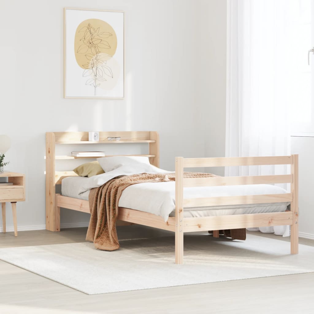 vidaXL Bed Frame with Headboard without Mattress 100x200 cm