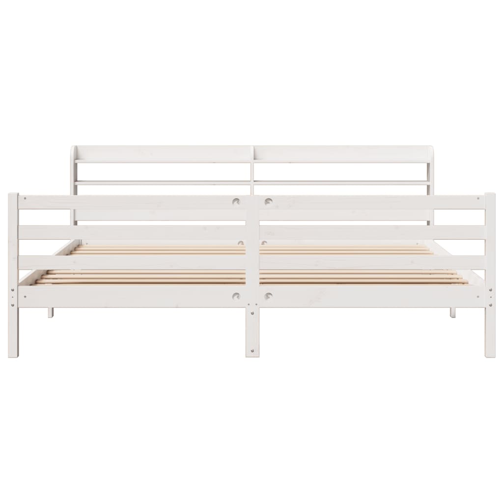vidaXL Bed Frame with Headboard without Mattress White 200x200 cm