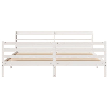 vidaXL Bed Frame with Headboard without Mattress White 200x200 cm