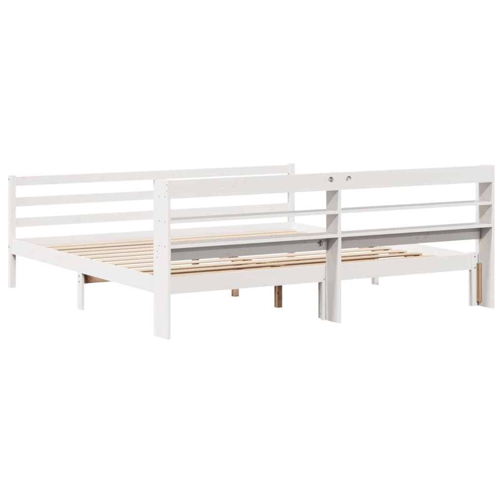vidaXL Bed Frame with Headboard without Mattress White 200x200 cm