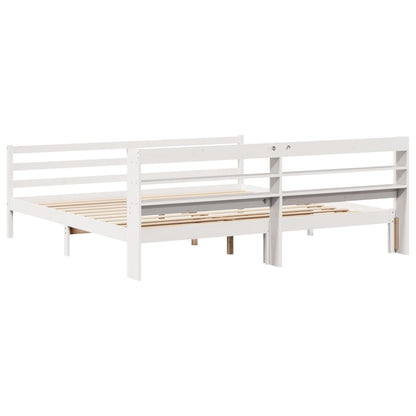 vidaXL Bed Frame with Headboard without Mattress White 200x200 cm