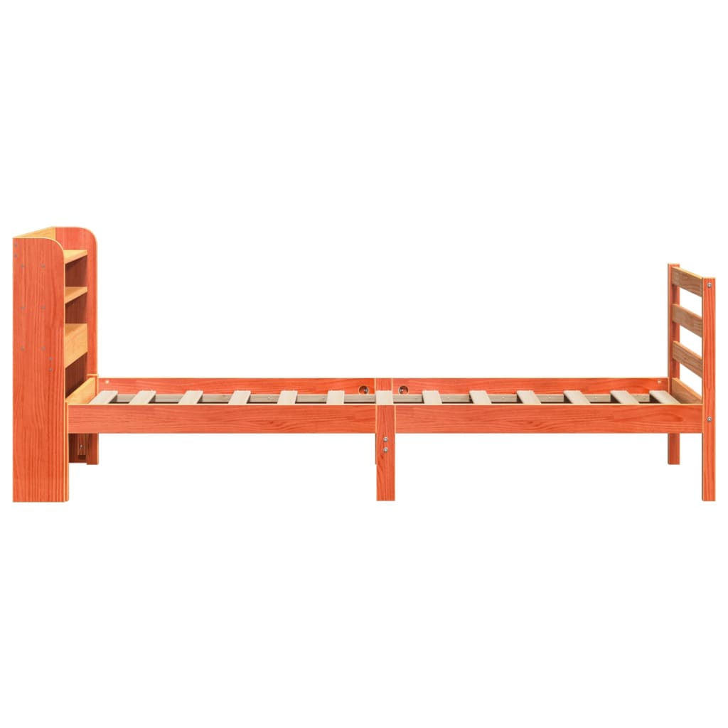 vidaXL Bed Frame without Mattress Wax Brown 75x190 cm Small Single Solid Wood Pine