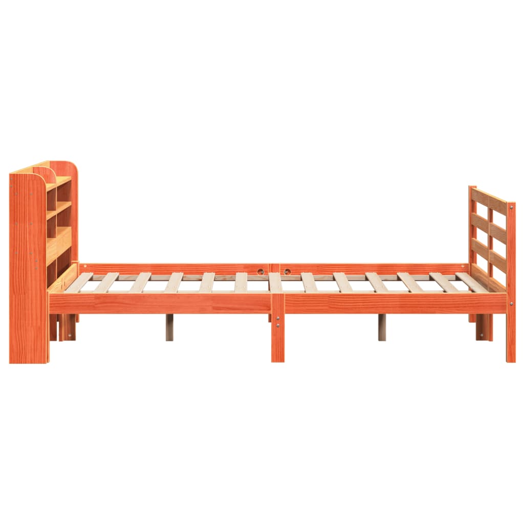 vidaXL Bed Frame without Mattress Wax Brown 120x190 cm Small Double Solid Wood Pine