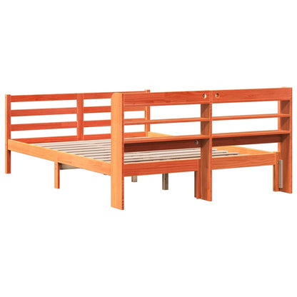 vidaXL Bed Frame without Mattress Wax Brown 120x190 cm Small Double Solid Wood Pine