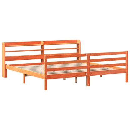 vidaXL Bed Frame without Mattress Wax Brown 200x200 cm Solid Wood Pine