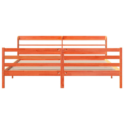 vidaXL Bed Frame without Mattress Wax Brown 200x200 cm Solid Wood Pine