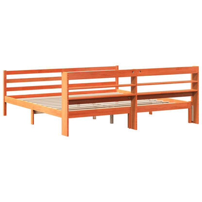 vidaXL Bed Frame without Mattress Wax Brown 200x200 cm Solid Wood Pine