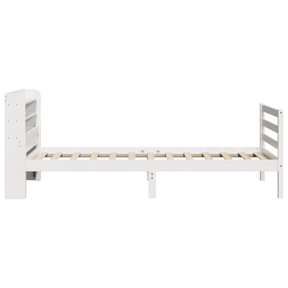 vidaXL Bed Frame with Headboard without Mattress White 100x200 cm