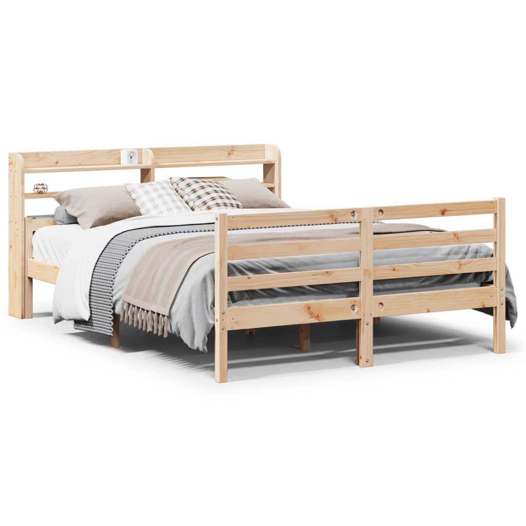 vidaXL Bed Frame with Headboard without Mattress 150x200 cm King Size