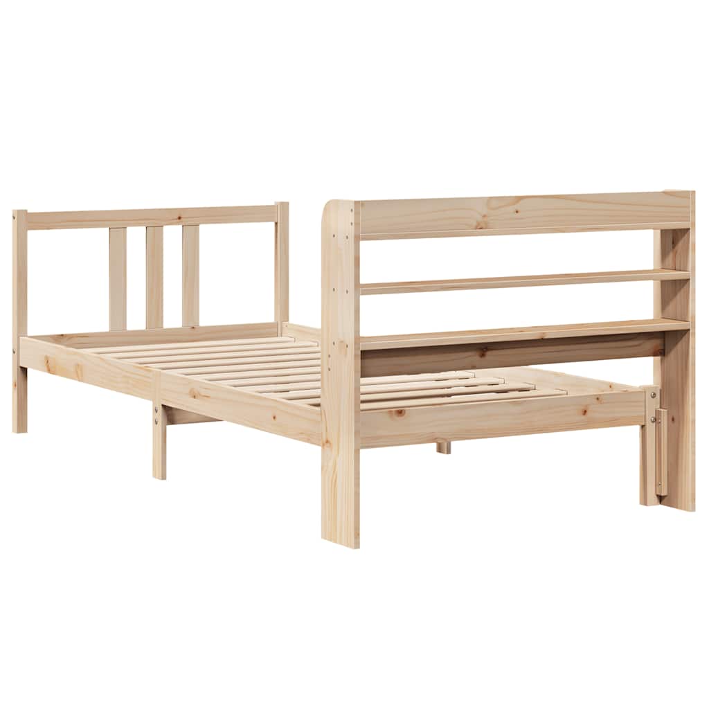 vidaXL Bed Frame with Headboard without Mattress 90x190 cm Single