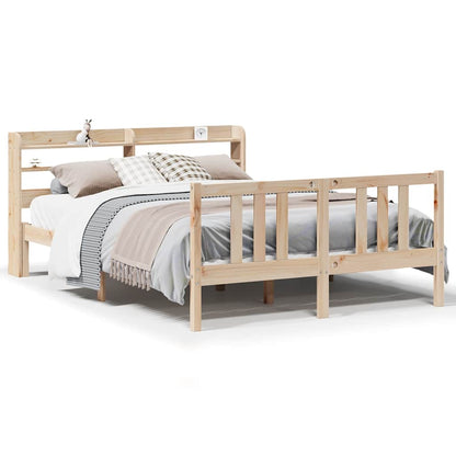 vidaXL Bed Frame with Headboard without Mattress 135x190 cm Double