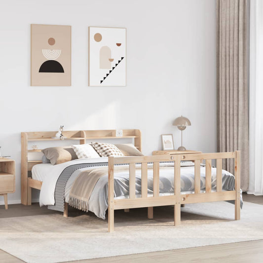 vidaXL Bed Frame with Headboard without Mattress 135x190 cm Double