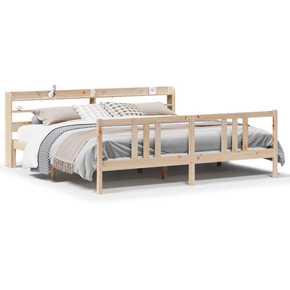vidaXL Bed Frame with Headboard without Mattress 200x200 cm