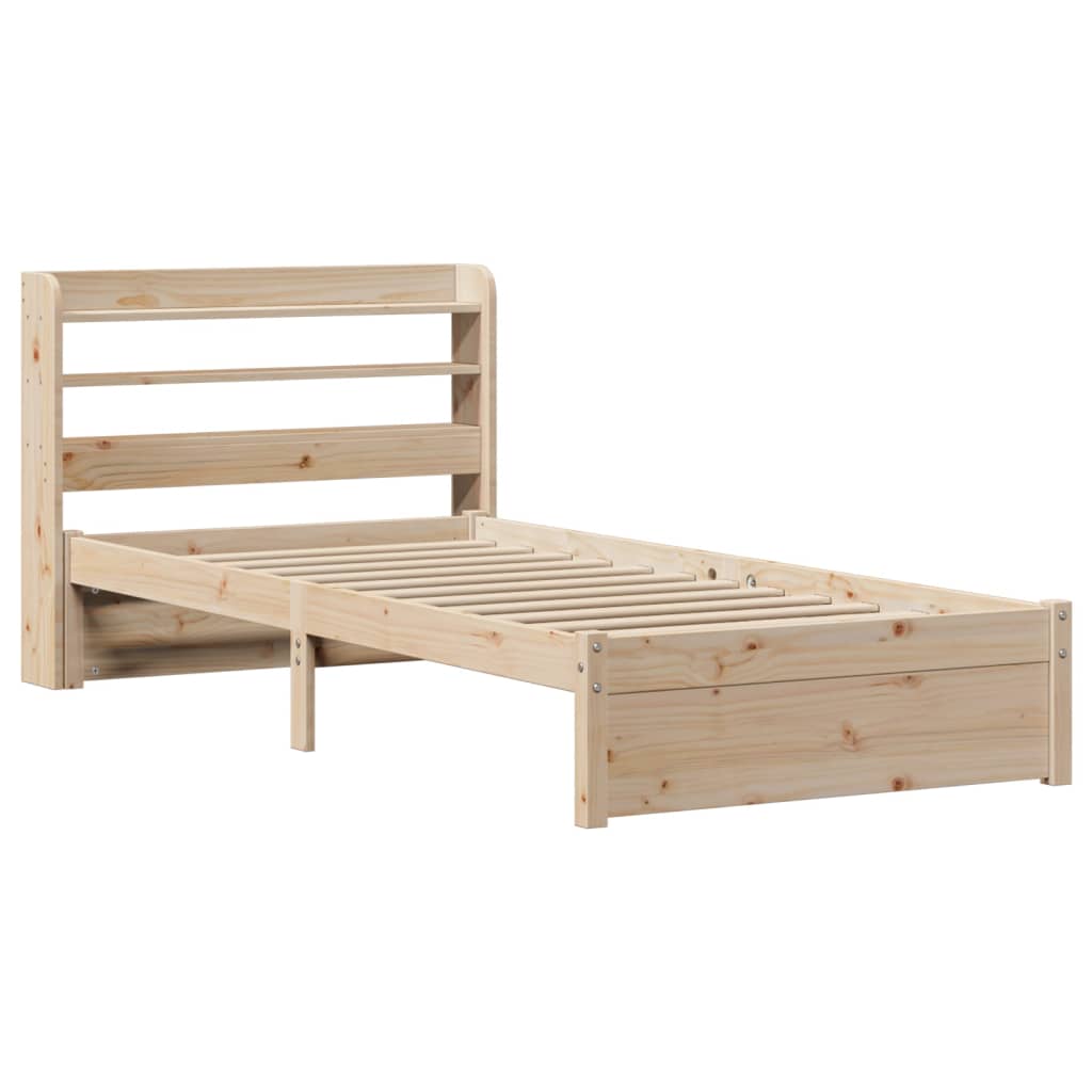 vidaXL Bed Frame with Headboard without Mattress 75x190 cm