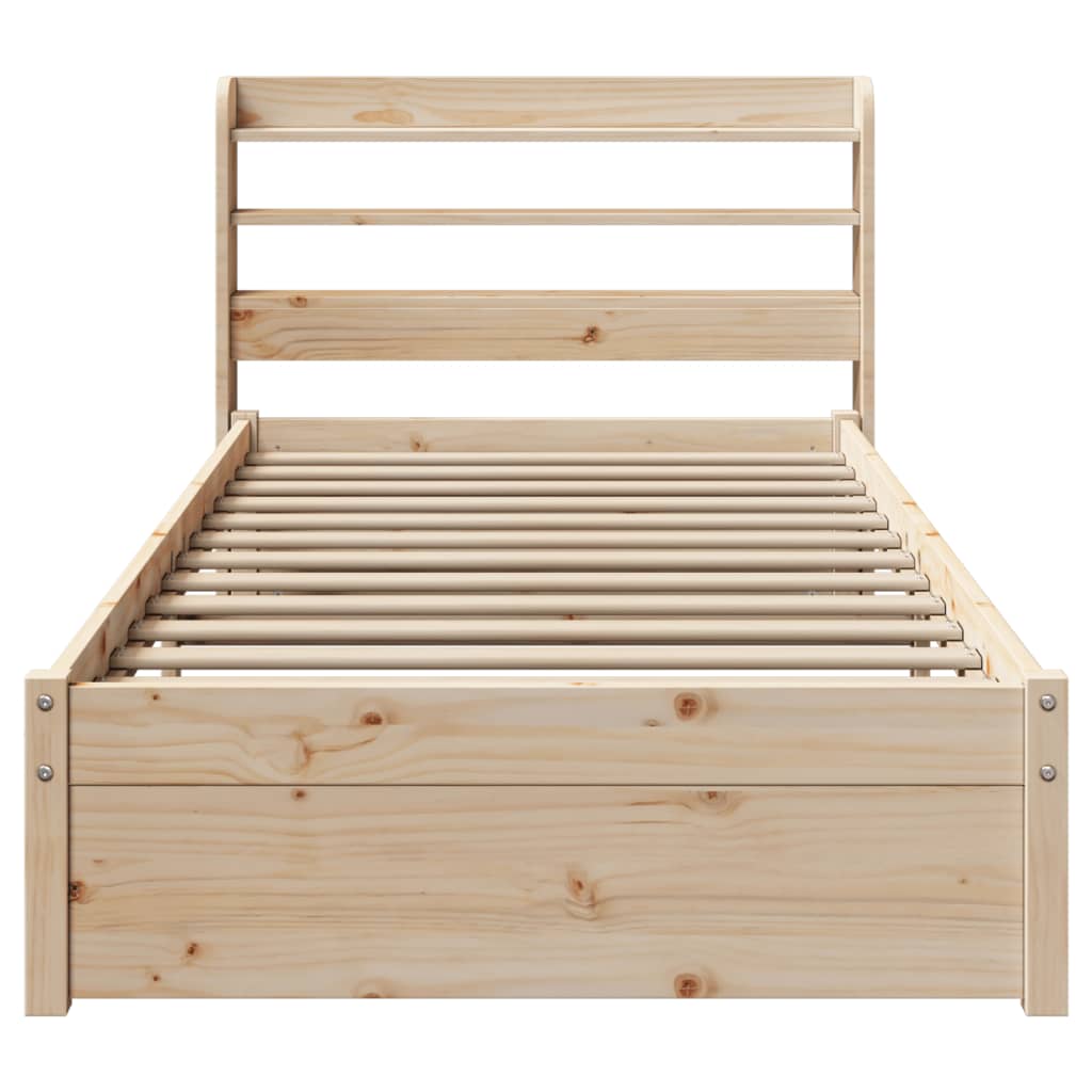 vidaXL Bed Frame with Headboard without Mattress 75x190 cm