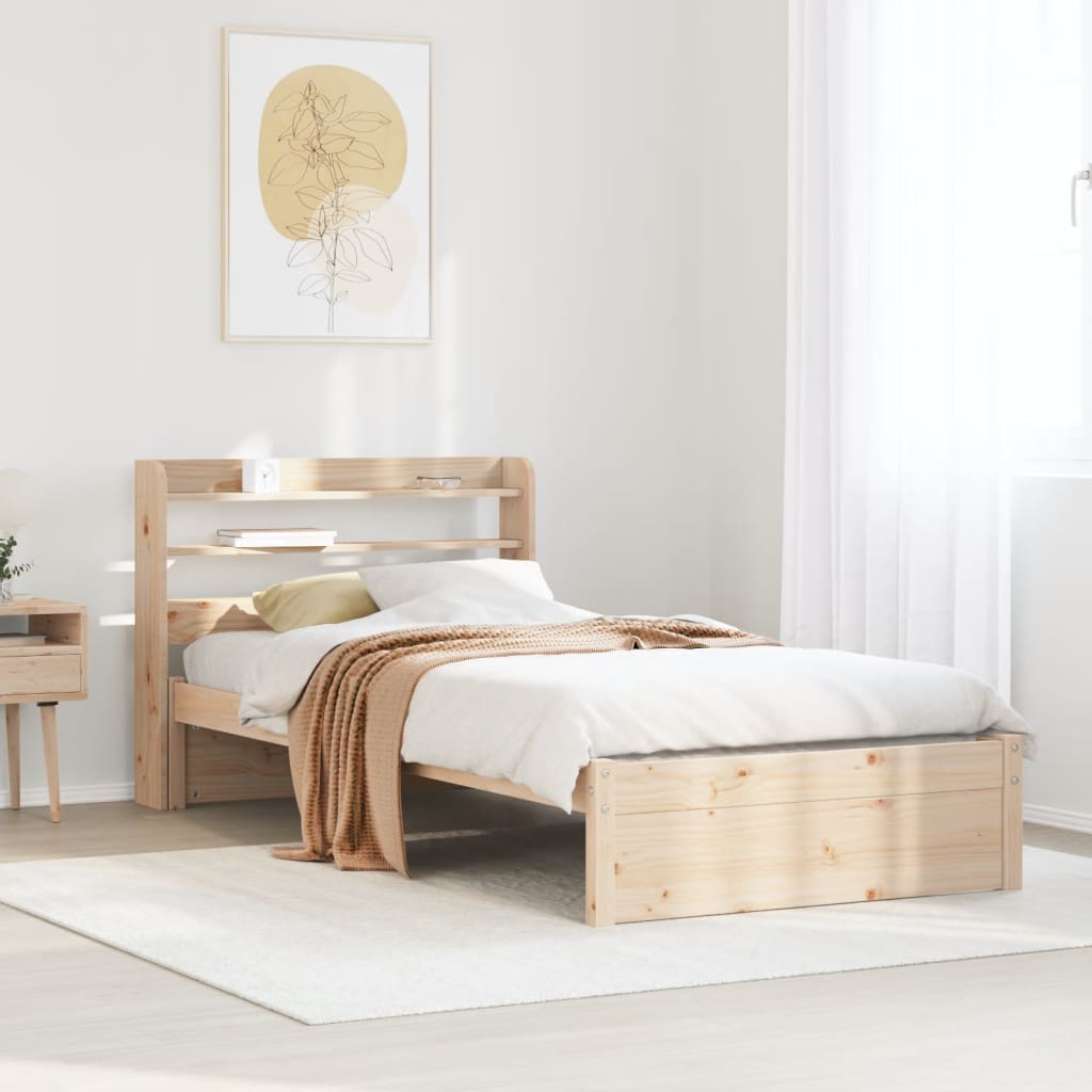 vidaXL Bed Frame with Headboard without Mattress 75x190 cm