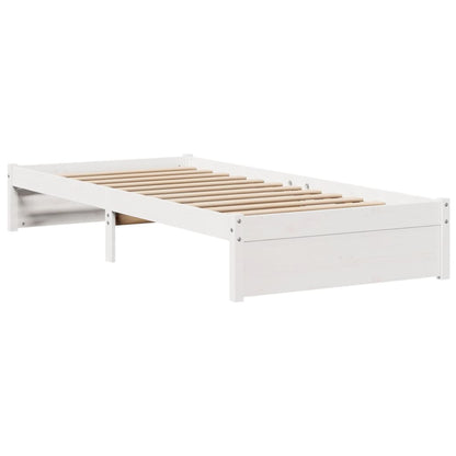 vidaXL Bed Frame with Headboard without Mattress White 75x190 cm
