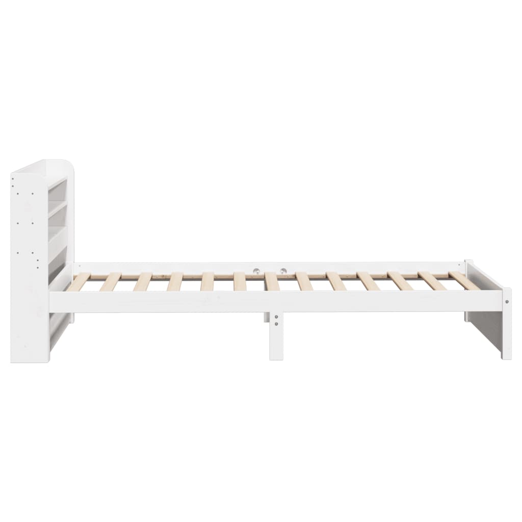 vidaXL Bed Frame with Headboard without Mattress White 75x190 cm