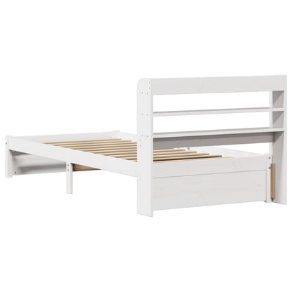 vidaXL Bed Frame with Headboard without Mattress White 75x190 cm