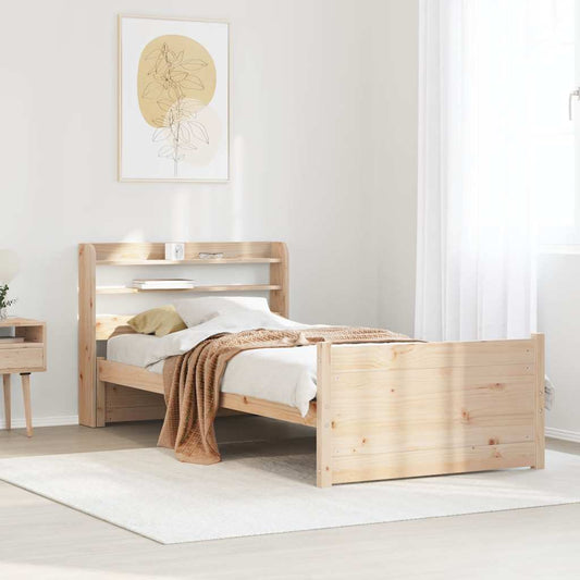 vidaXL Bed Frame with Headboard without Mattress 75x190 cm Small Single