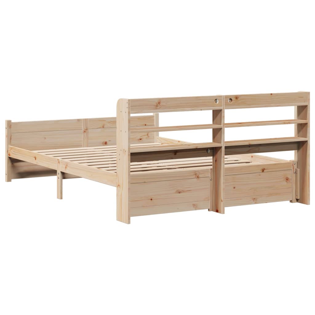 vidaXL Bed Frame with Headboard without Mattress 135x190 cm Double