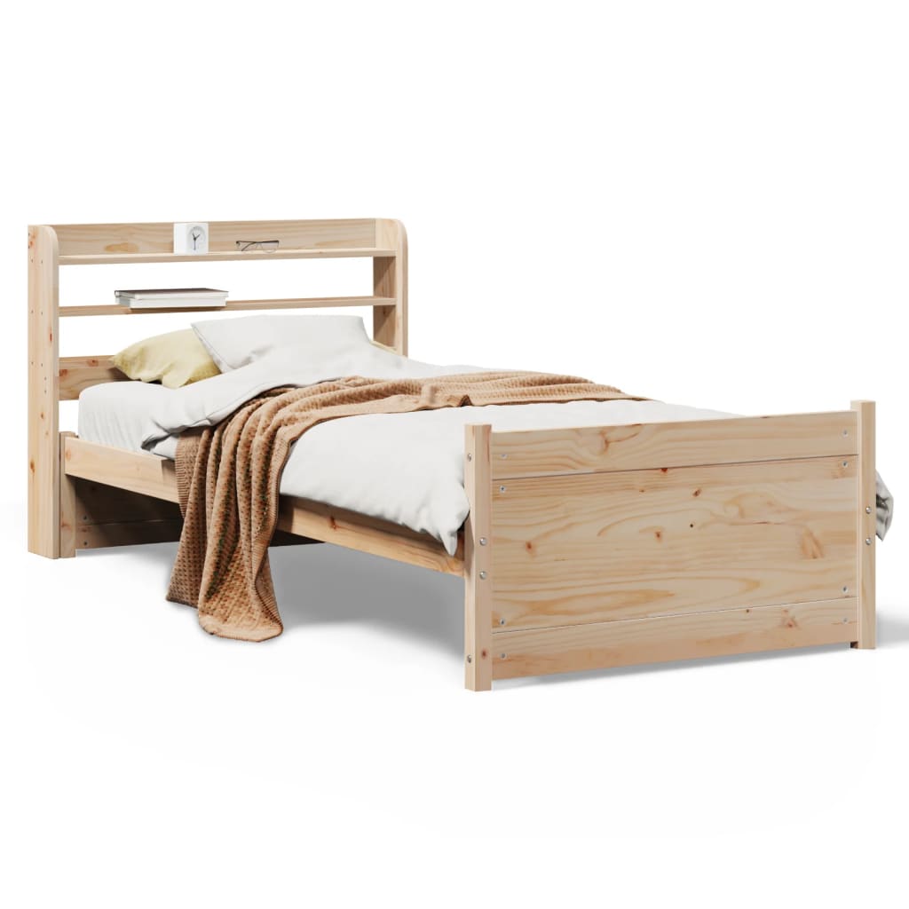 vidaXL Bed Frame with Headboard without Mattress 90x200 cm