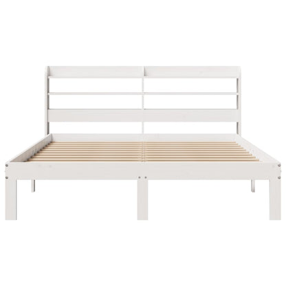vidaXL Bed Frame with Headboard without Mattress White 120x190 cm Small Double