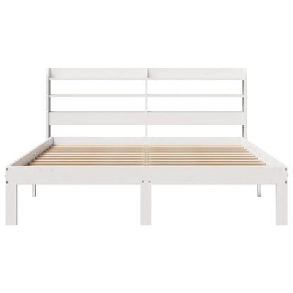 vidaXL Bed Frame with Headboard without Mattress White 135x190 cm Double